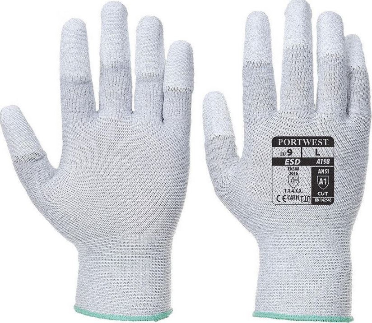 ESD A198 Antistatische Handschoenen - wit/grijs